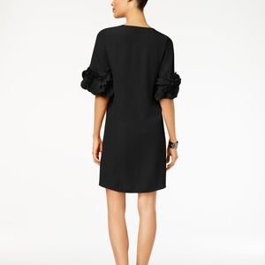 Alfani Ruffle-Sleeve A-Line Dress Black